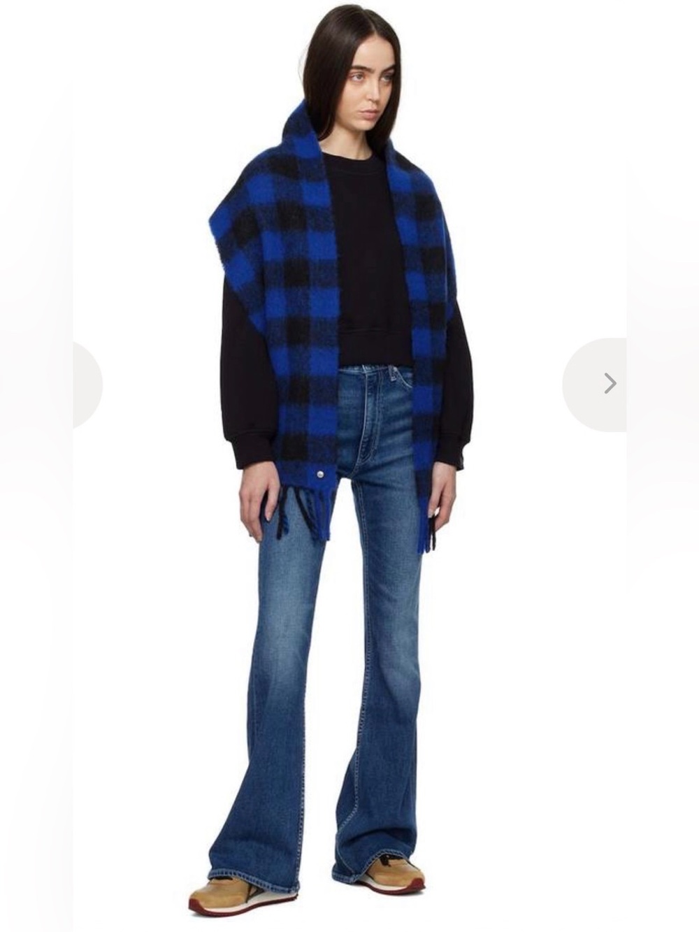 rag & bone Shire Scarf in Blue and Black Plaid